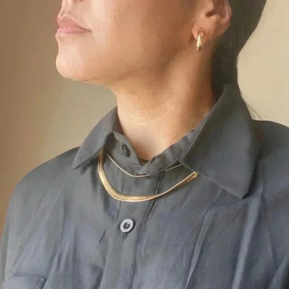 Chunky hoops 18K gold plated - Picture 4 of 6